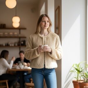 Unreal Faux Fur Jacket Off White